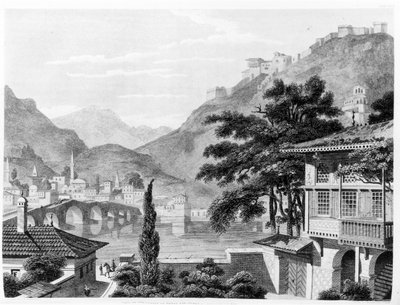 Ciudad de Berat a principios del siglo XIX, de 
